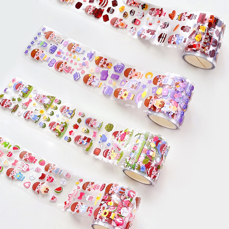 Cuộn Băng Keo 3M Họa Tiết Hoạt Hình Dễ Thương Dùng Trang Trí DIY