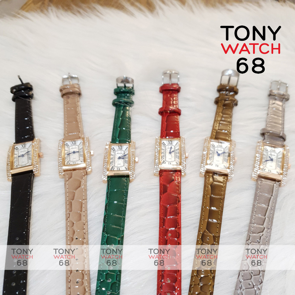Đồng hồ đeo tay nữ dây da mặt vuông chính hãng kim xanh số la mã đẹp chính hãng cao cấp | BigBuy360 - bigbuy360.vn