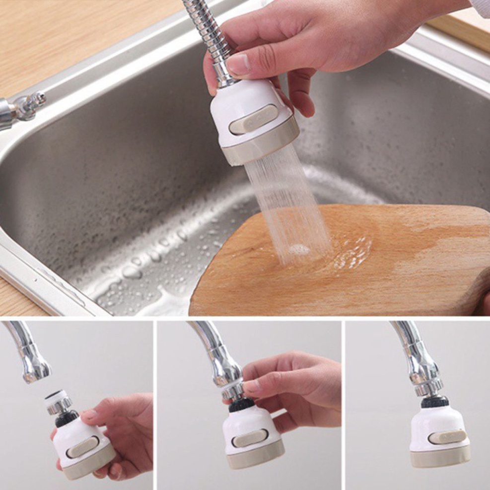 Đầu Vòi Nước Tăng Áp Xoay 360 độ Có Van thay đổi chế độ nước