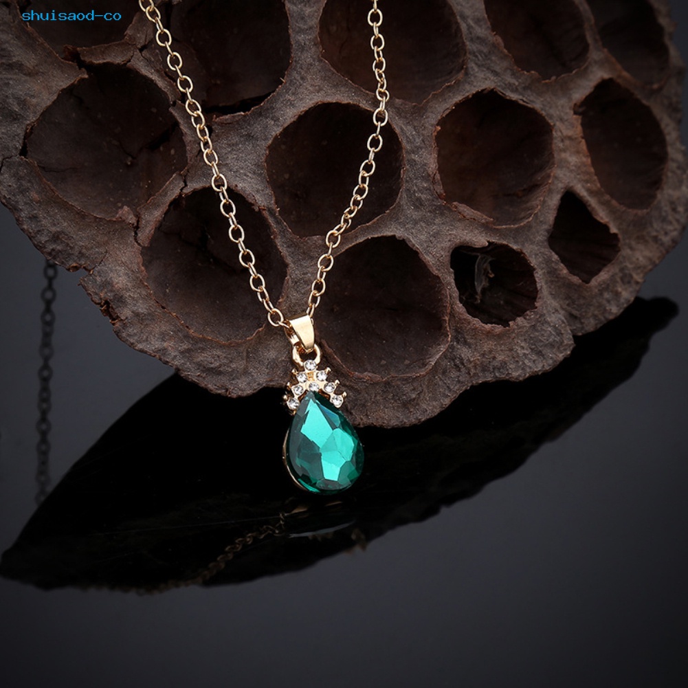 Set Vòng cổ Và Bông Tai Đính Đá Phong Cách Vintage