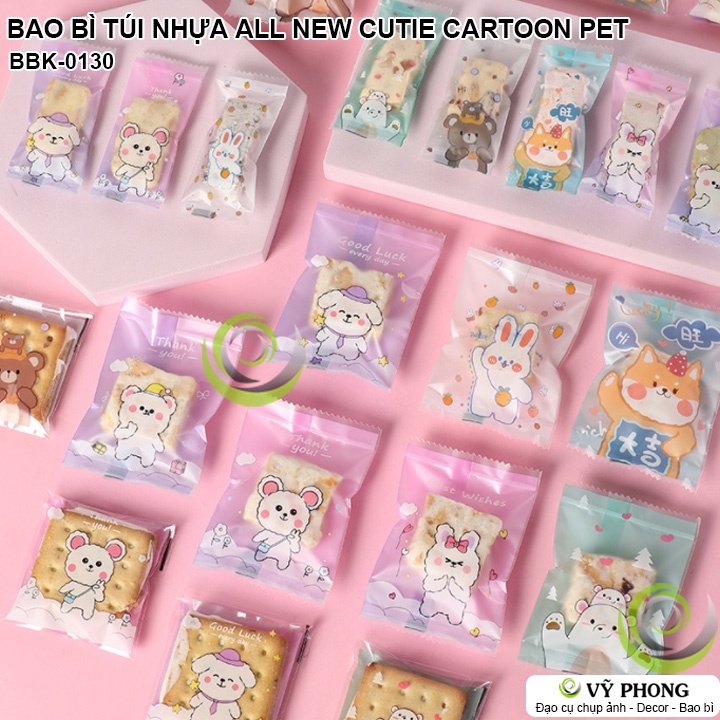 BAO BÌ TÚI DÁN MIỆNG HÀN MIỆNG ĐỰNG BÁNH KẸO ALL NEW CUTIE CARTOON PET KIỂU MỚI QUÀ TẶNG CÁC DỊP LỄ TẾT NOEL BBK-0130