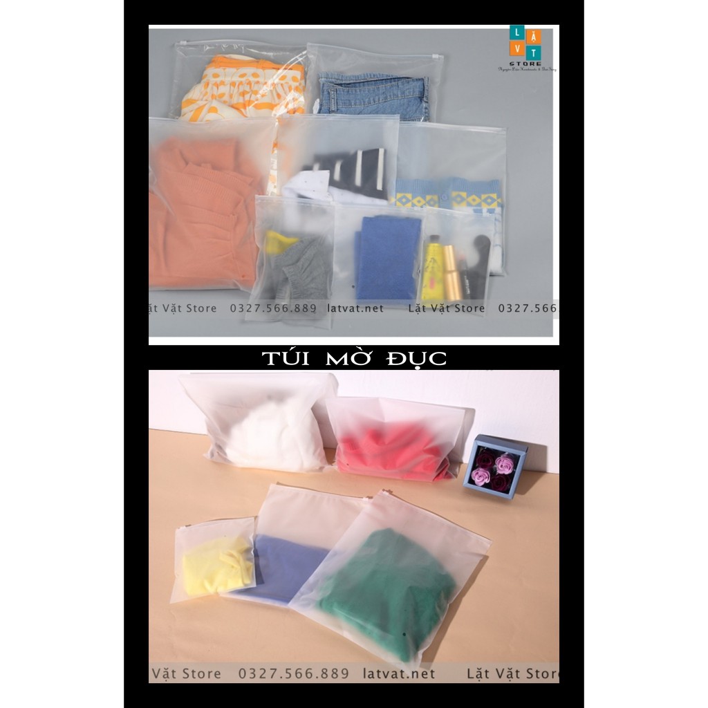 [12 Size] Túi Ziplock, Zipper 3A nhựa có khoá kéo trong và đục. Chuyên dụng để đựng đồ quần áo, gia đình, du lịch...