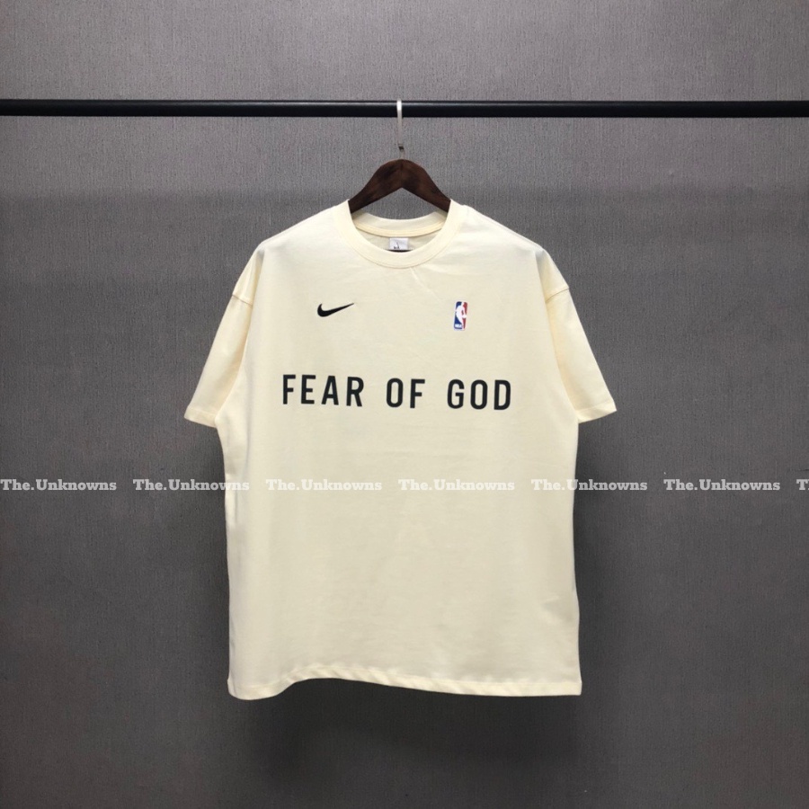 ⚡️[CÒN 1 NGÀY] - Áo tee Fear of God FOG x NBA Warm Up Tee Cream,áo thun FOG NBA, thun FOG NBA cao cấp full túi tag