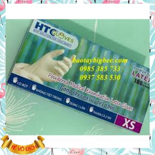GĂNG TAY Y TẾ  HTC MÀU TRẮNG CÓ BỘT