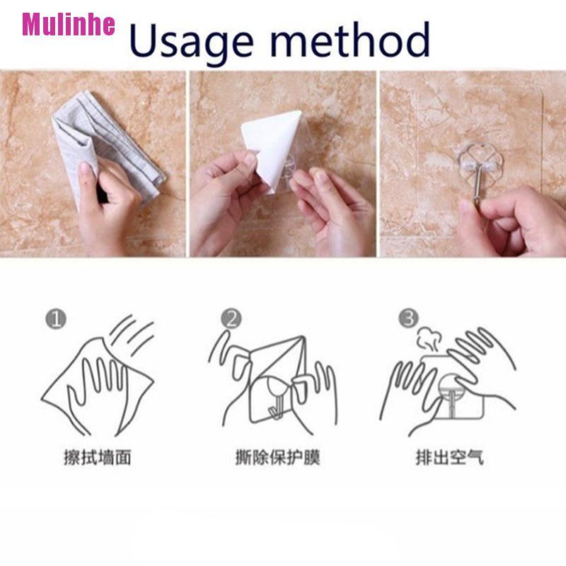 Móc Treo Đồ Dán Tường Bằng Kim Loại Trong Suốt Tiện Dụng