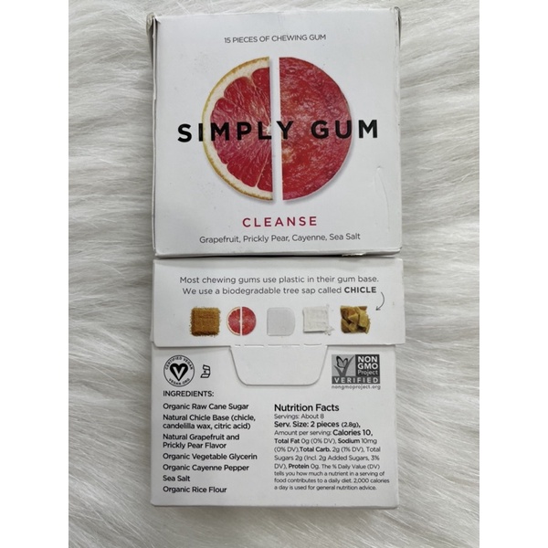1-Kẹo Simply Gum Chewing Cleanse Grapefruit -Mỹ