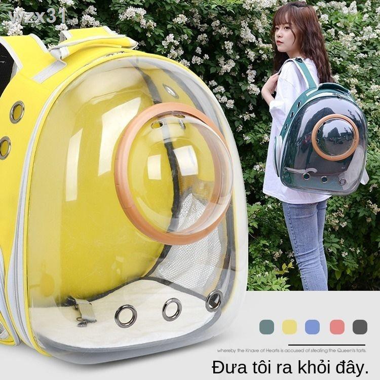 túi đựng mèo thú cưng không gian trong suốt đi chơi balo xách tay học Back Cat Bag và Shoulder Cage