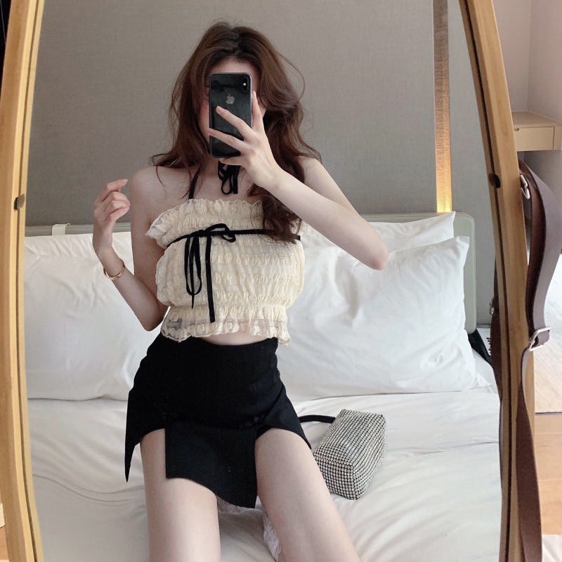 Áo Ống Không Tay Phối Ren Thời Trang Dành Cho Nữ