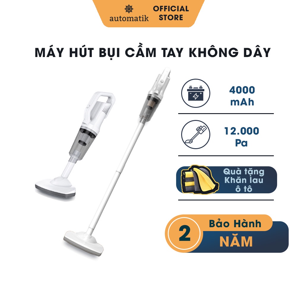 Máy Hút Bụi Mini Cầm Tay Không Dây Hút Gầm Giường, Ô Tô, Gia Đình - Automatik