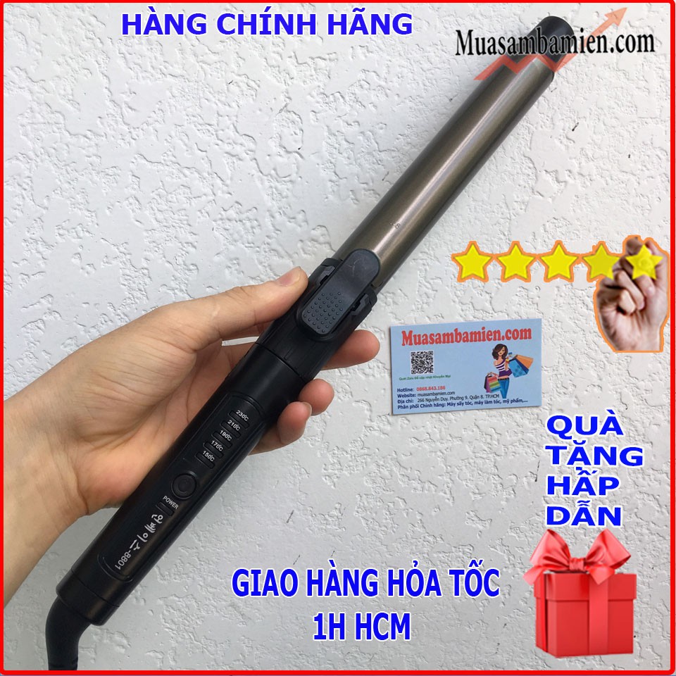 Máy uốn tóc cao cấp Hàn Quốc 8801 Xoay trục 360 độ Chuyên nghiệp TẶNG KÈM KẸP VỊT