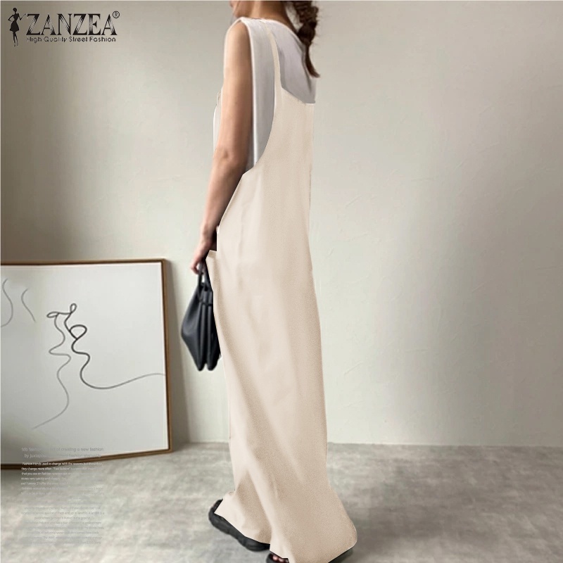 Quần yếm ZANZEA ống dài thời trang xinh xắn dành cho bạn nữ