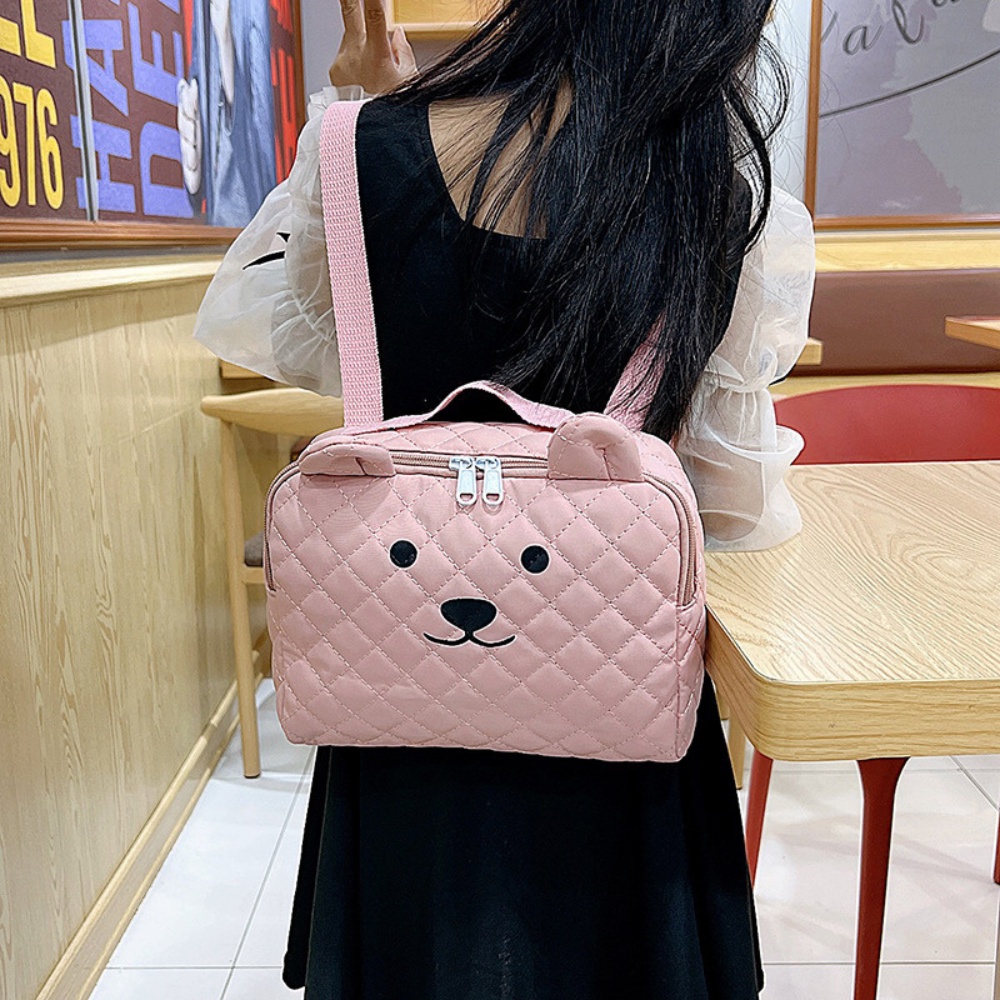 Balo đi học hình gấu cute cho bé chất liệu vải mềm có thể dùng đi học đi chơi du lịch có quai xách