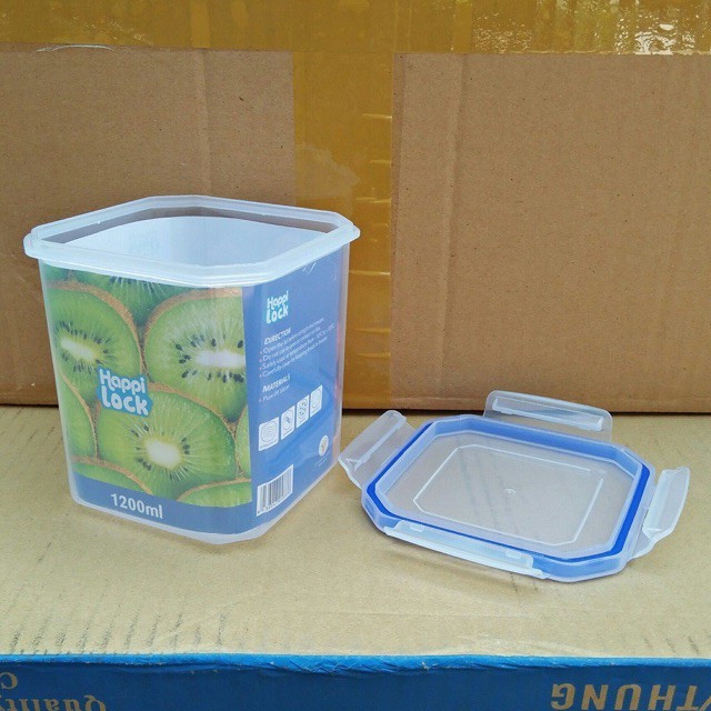 Hộp nhựa đựng thực phẩm happy lock khóa 4 chiều 1200ml | BigBuy360 - bigbuy360.vn