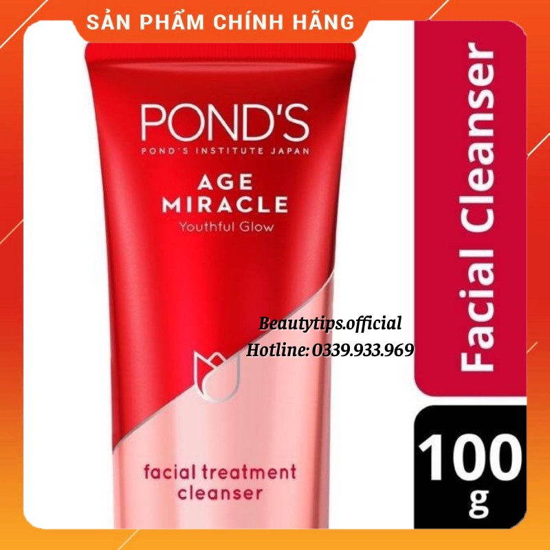 (Mới) Sữa Rửa Mặt Ponds Ngăn Ngừa Lão Hóa Age Miracle 100ml