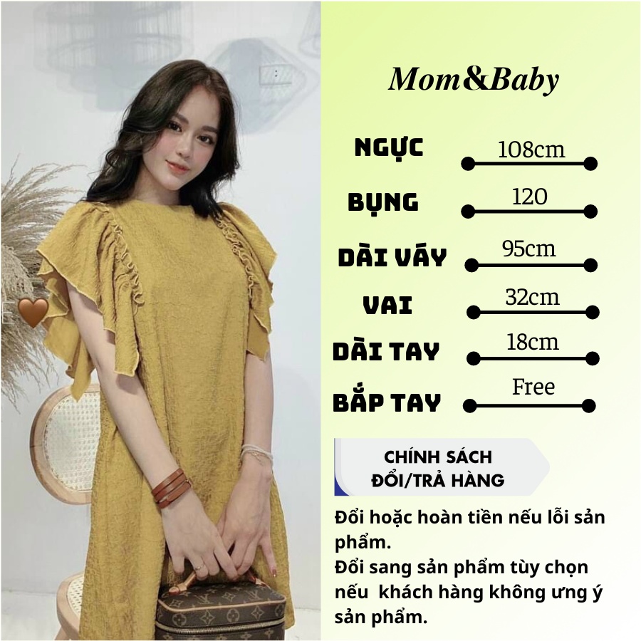 Đầm bầu thiết kế M360 vải xốp thời trang Mom and Baby