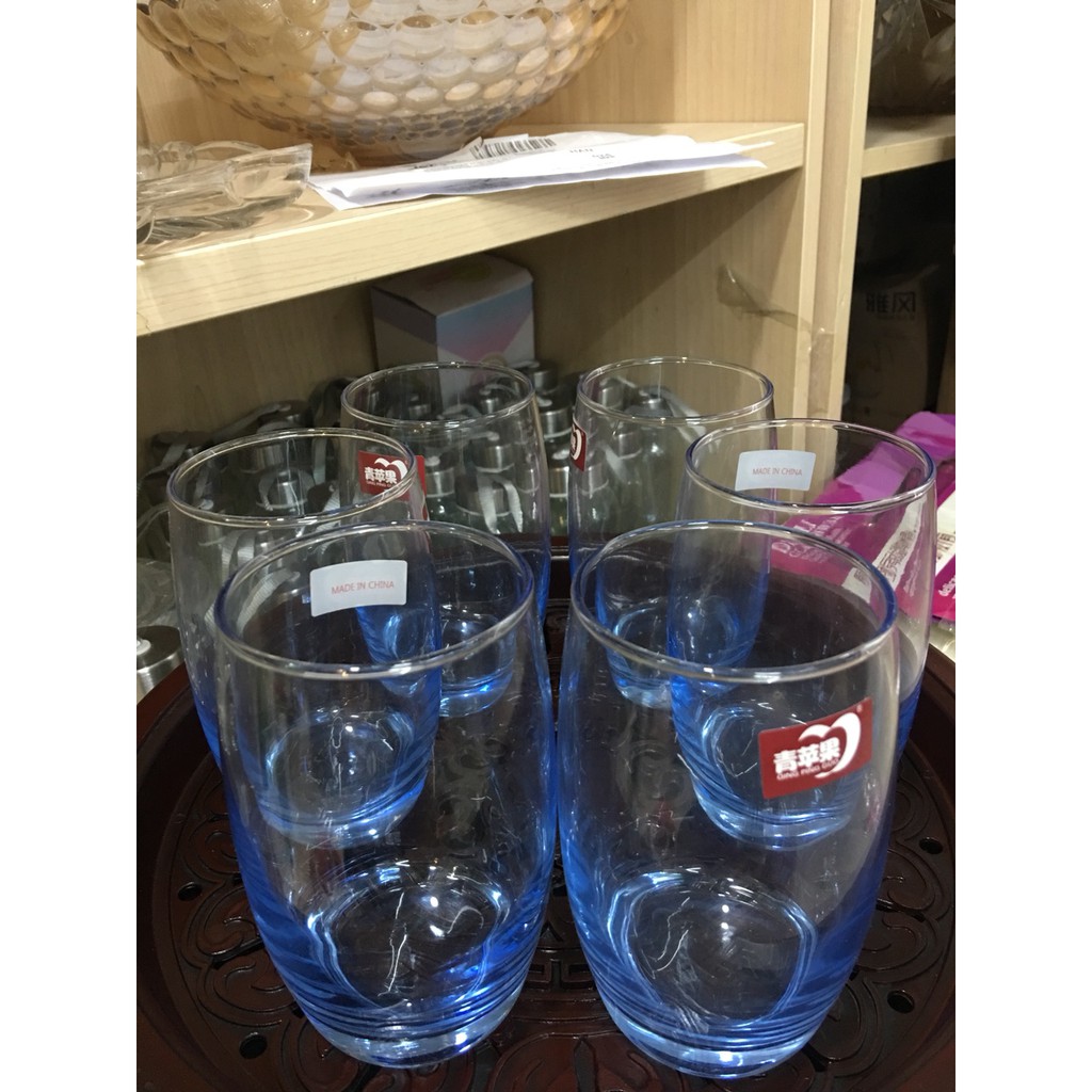 Bộ Cốc Thủy Tinh Màu Xanh Dương 350ml