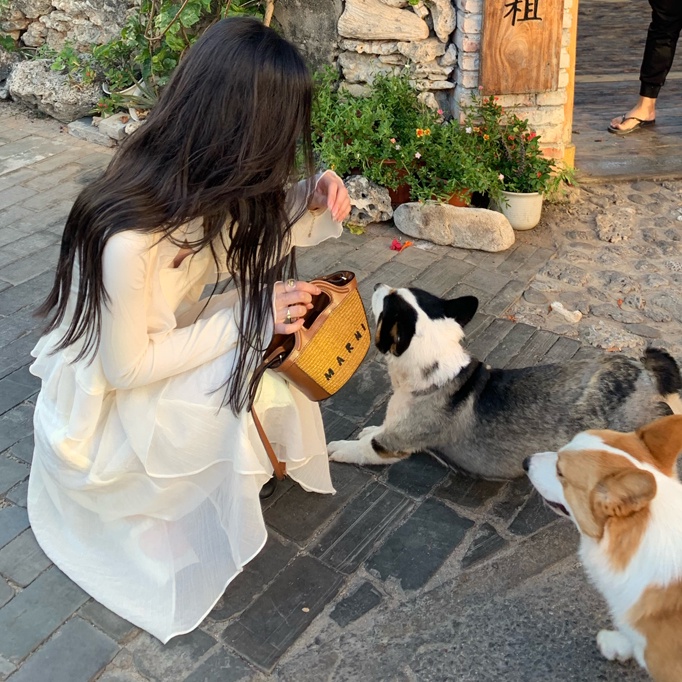 SUXI Áo Dệt Kim Tay Dài + Áo Không Tay Màu Sắc Trơn Thời Trang Dành Cho Nữ