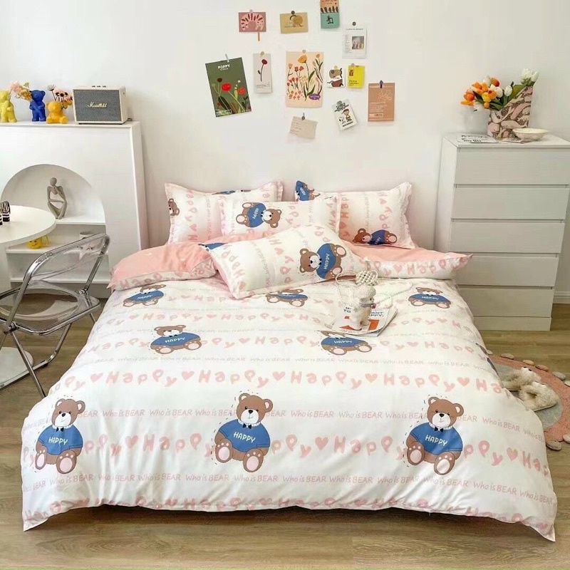 Set chăn Ga Cotton poly nhập khẩu(Có Chăn Phao dày dặn) 2023