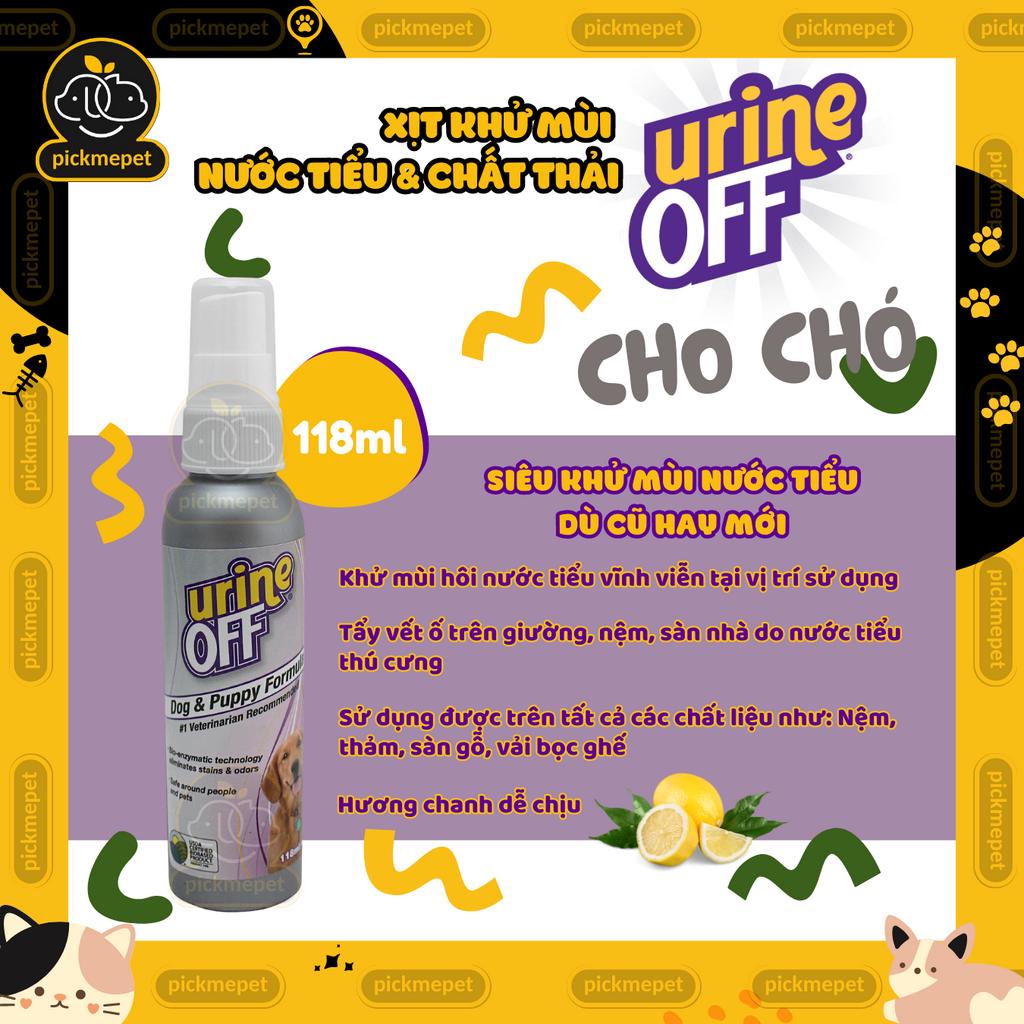 Xịt Khử Mùi Nước Tiểu, Chất Thải Chó Mèo Urine Off (Nhập khẩu Mỹ) 118ml - Chó - 118ml