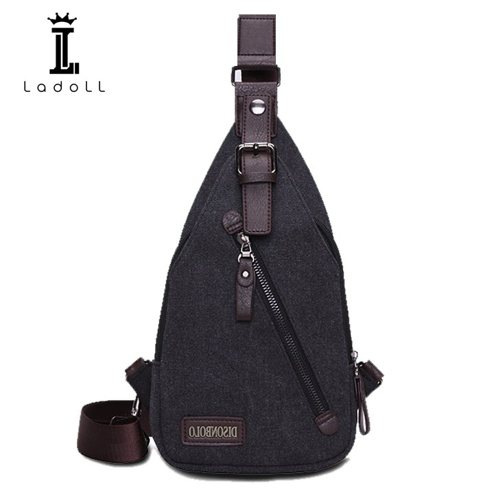 Túi đeo chéo nam unisex phong cách hàn Quốc - Túi đeo chéo nam đen xanh ghi T17 LaDoll