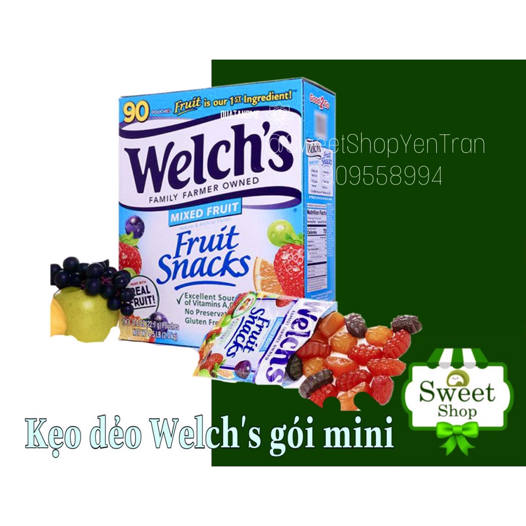 Combo 5 gói Kẹo dẻo trái cây Welchs mini -Mỹ