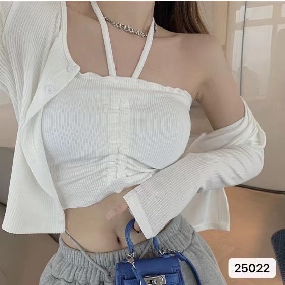 Áo Ống Lưng Cao Phối Dây Rút Phong Cách Retro Quyến Rũ Cho Nữ