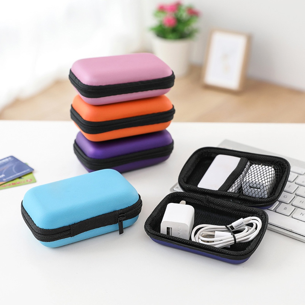 PO-USB Hình Vuông / Chữ Nhật Bằng Nylon Tiện Dụng Ốp Túi Đựng Tai Nghe / Đĩa