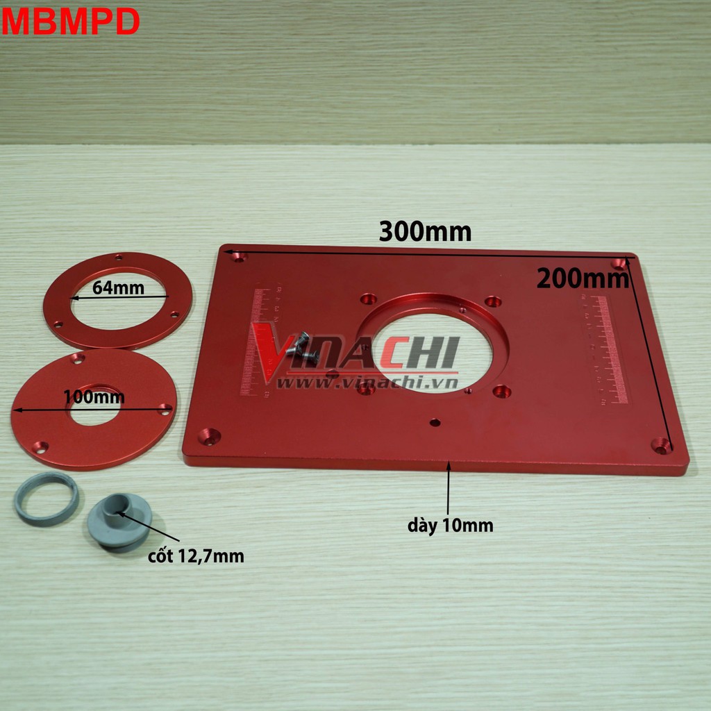 Mặt bàn máy phay đỏ cốt 12,7mm_ hàng nhôm đúc nguyên khối