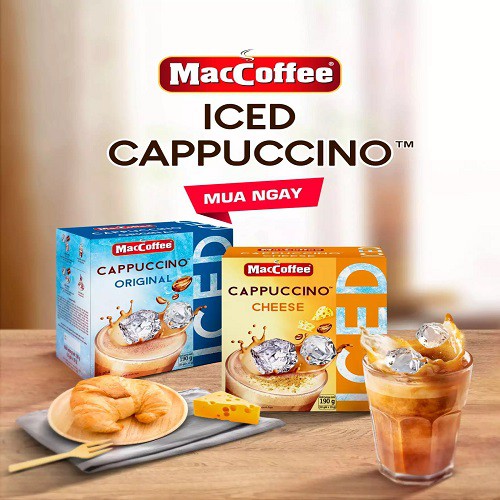 2 Gói MacCoffee CAPPUCCINO Vị Phô Mai Và Vị Truyền Thống 19g