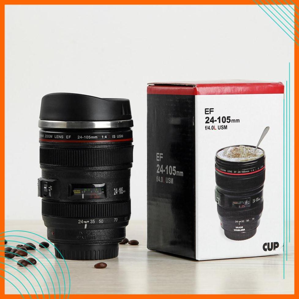 Ly Giữ Nhiệt CaFe - Cốc Giữ Nhiệt CaFe Hình Ống Kính Lens Máy Ảnh