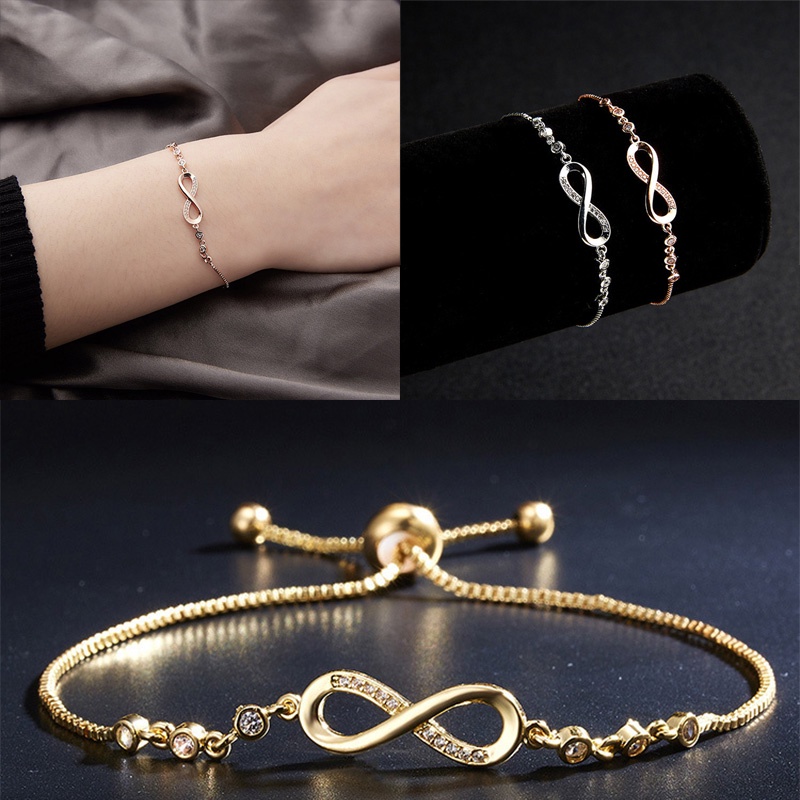 Vòng Tay Hình Trái Tim Đính Đá Zircon Có Thể Điều Chỉnh Thời Trang Cá Tính Cho Nữ
