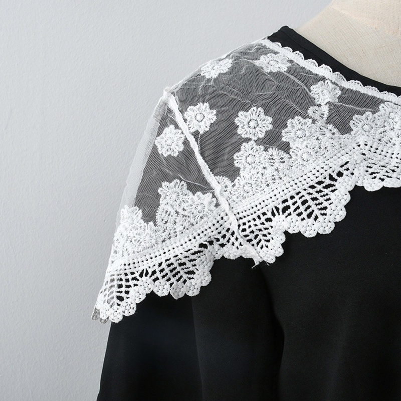 Dải Dây Ren Màu Trắng Thêu Hoa Trang Trí Cổ Áo DIY