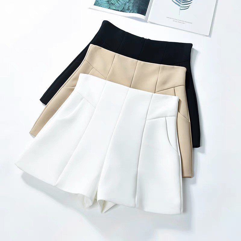 Quần sooc vải cạp cao - Chất tuyết mưa - Chuẩn form - Không nhăn - 3 màu Đen Be Trắng | BigBuy360 - bigbuy360.vn