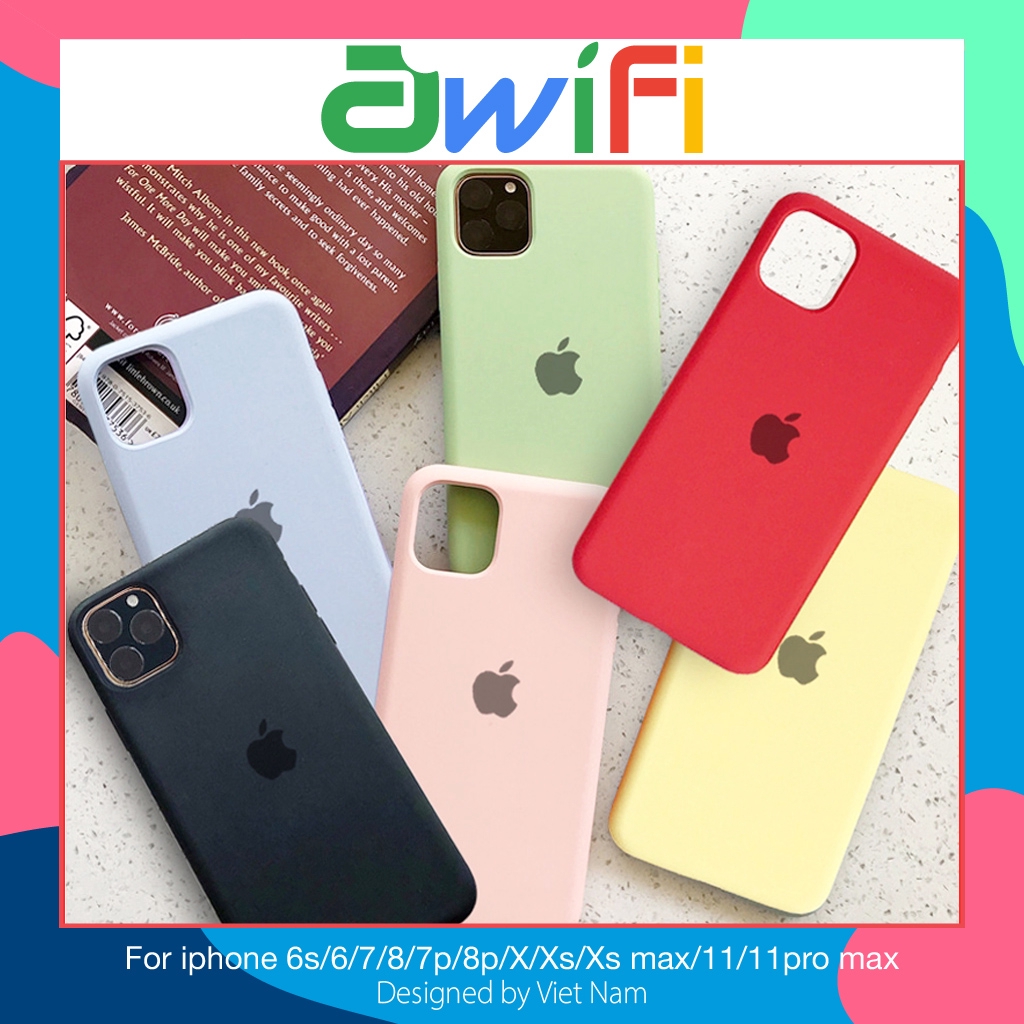Ốp lưng iphone chống bám vân táo 5/5s/6/6plus/6s/6splus/7/7plus/8/8plus/x/xr/xs/11/12/pro/max/plus/promax - Awifi C6-2