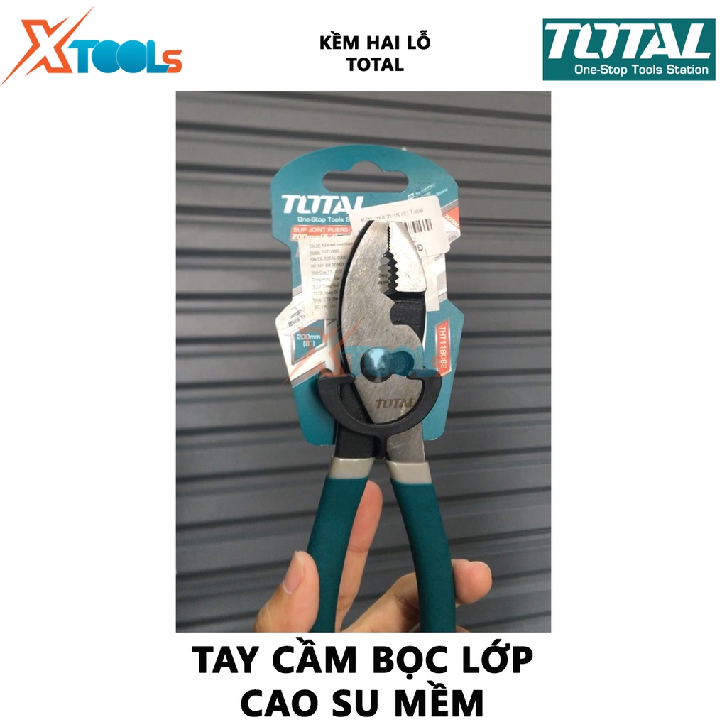 Kềm mũi trượt TOTAL |  Kìm 2 lỗ Kích cỡ: dài 160mm (6&quot;)-250mm (10&quot;) Sử dụng phổ biến trong nghành công nghiệp, cơ khí, c