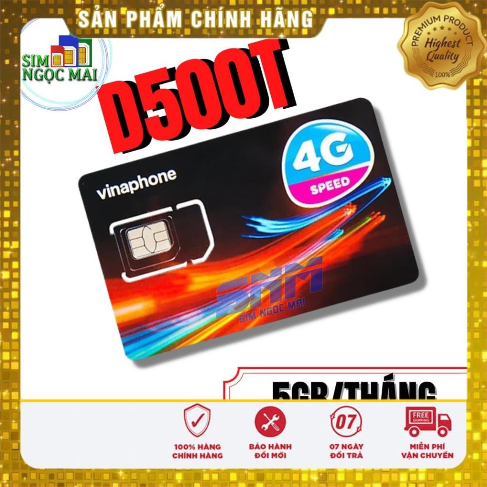 Sim 4G Vinaphone 12VD149 , 12D60G , 12VD89 , FHAPPY, D500 , D500T Trọn Gói 1 Năm - 120GB DATA TỐC ĐỘ CAO - SIM NGỌC MAI