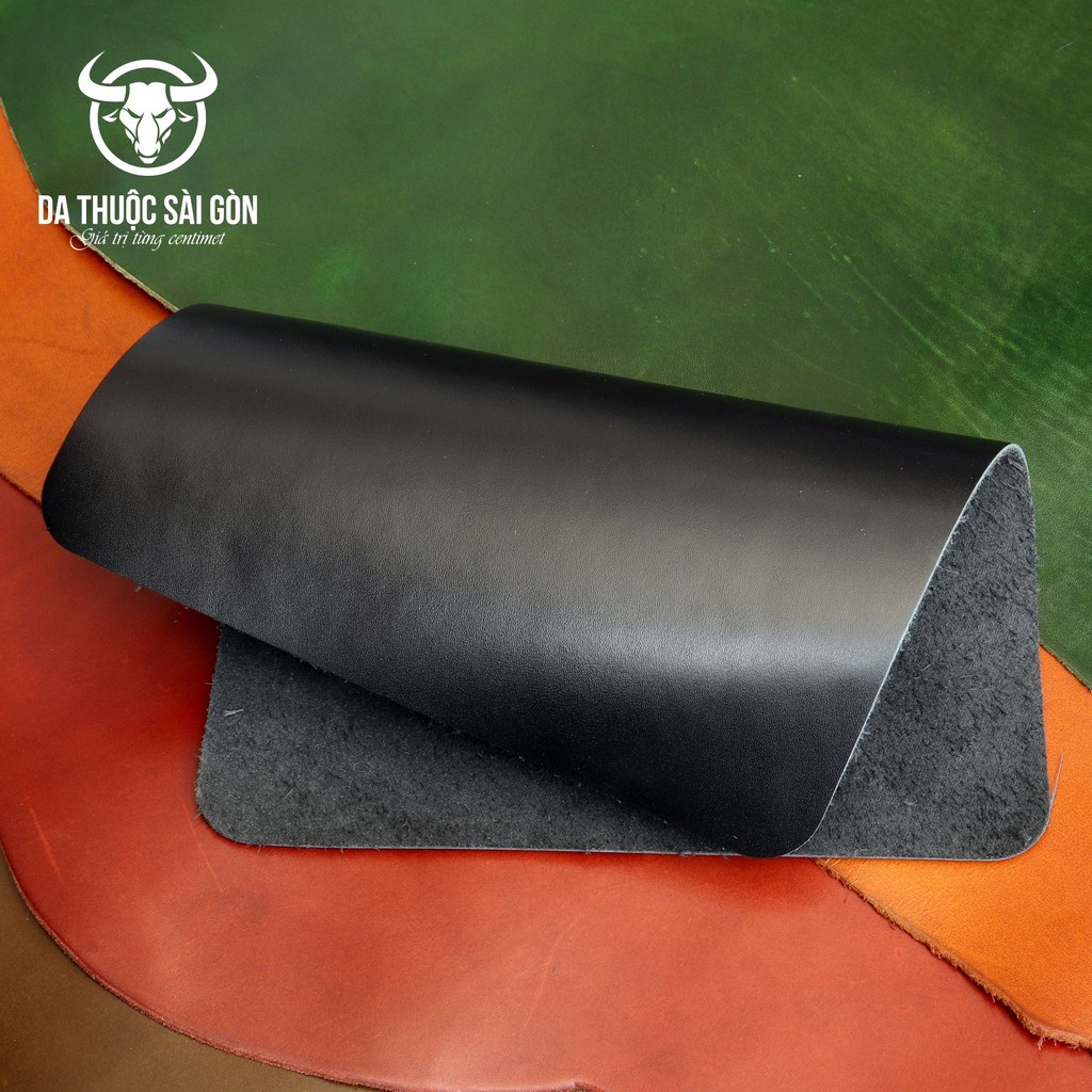 Lót Chuột Da Bò Màu Đen - Hàng Chính Hãng Thương Hiệu Longdo Leather Uy Tín