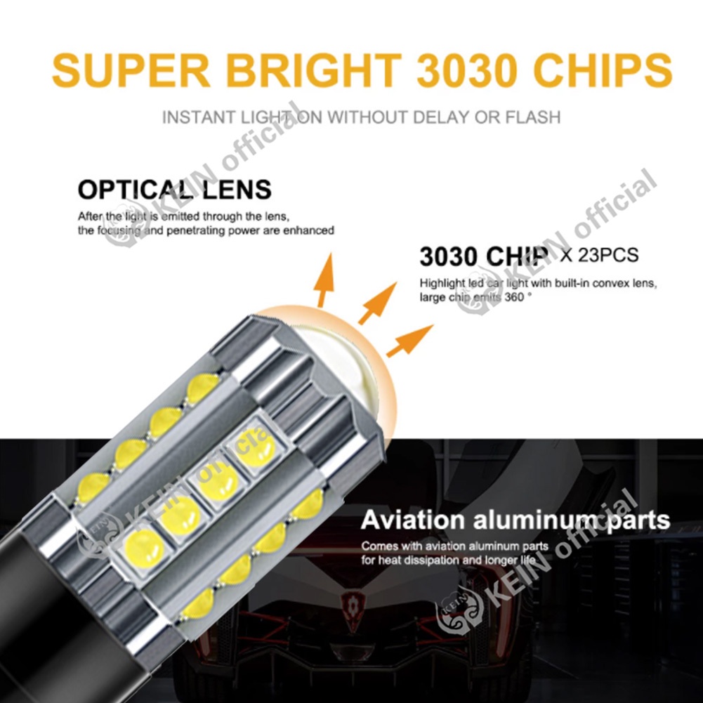 2 Đèn led phanh xe hơi T15 W16W 23smd 3030 7440 7443 1156 1157 Ba15S Ba15D S25 Led 921 912