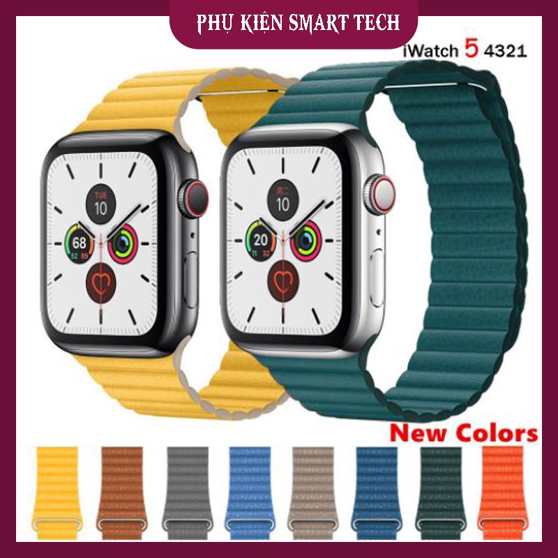 Dây Đồng Hồ Apple Watch💞FREESHIP💞 Dây đeo bằng da khóa kim loại Apple Watch,Đồng Hồ Thông Minh iWatch Series 5|4|3|2|1