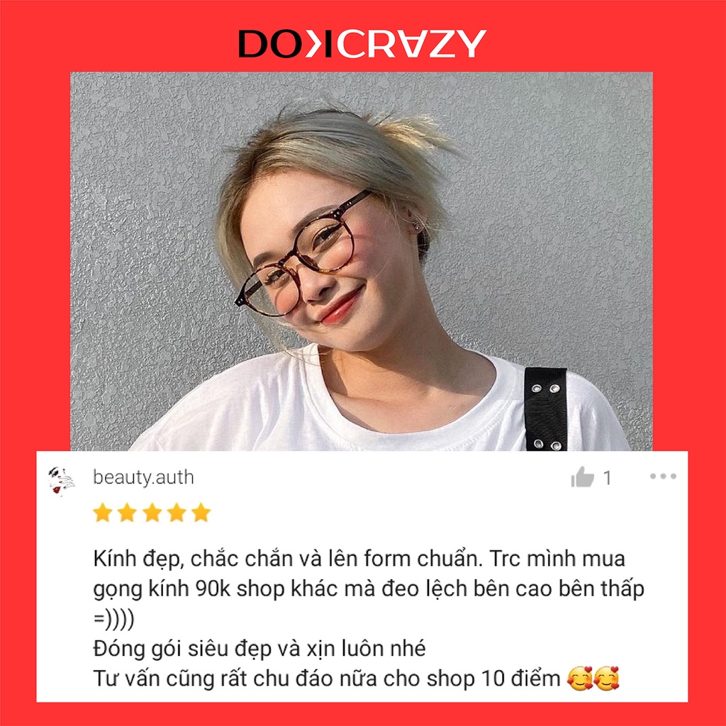 Gọng kính cận tròn nam nữ DOKCRAZY chất nhựa dẻo siêu nhẹ classic Hàn Quốc DANO