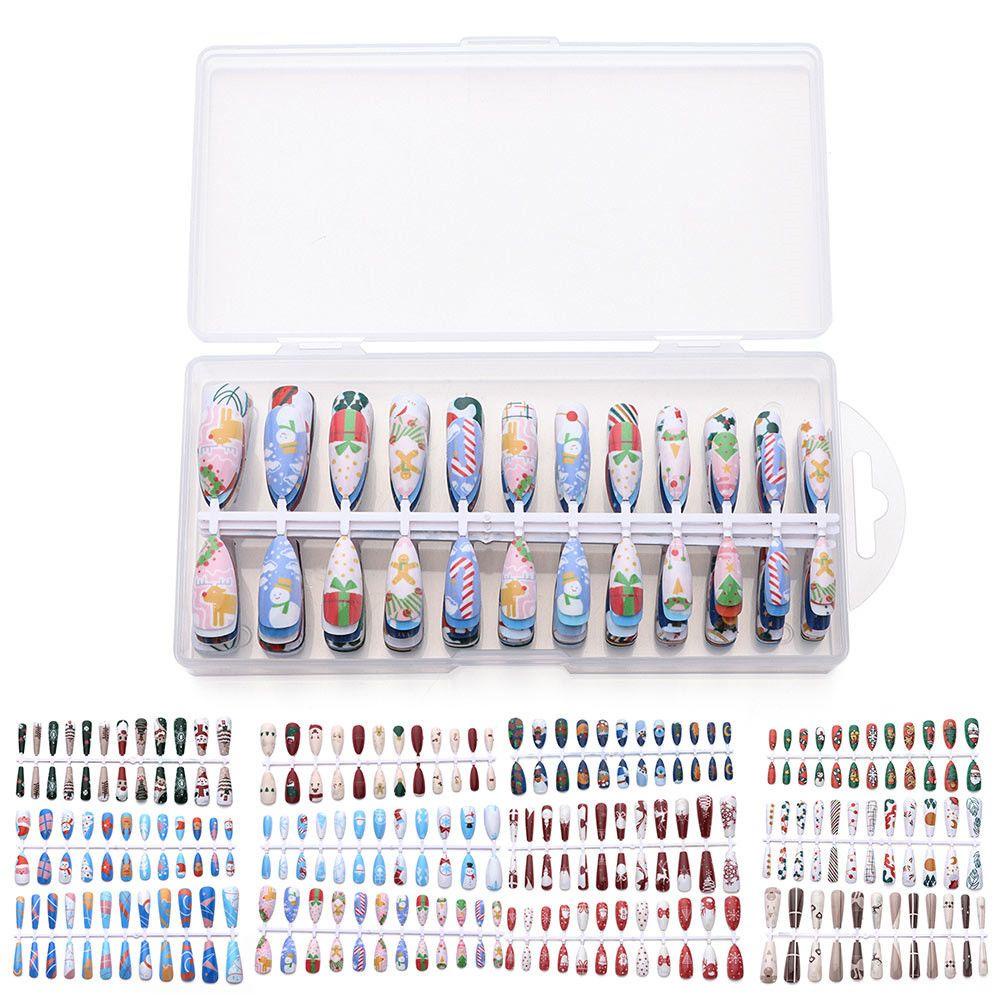 Bộ 288 Móng Tay Giả Tự Dính Trang Trí Giáng Sinh