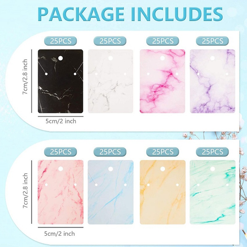 Set 200 Thẻ Trưng Bày Vòng cổ / Bông Tai Bằng Đá Cẩm Thạch