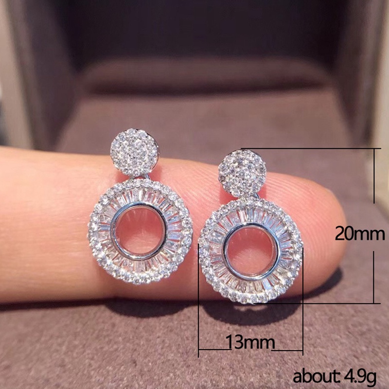 Đôi Khuyên Tai Dài Đính Đá Zircon Thời Trang Cho Nữ