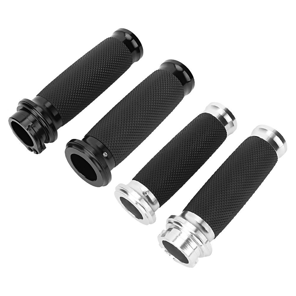 Cooltools 1 Pair Universal Motorcycle 25mm Handgrip Aluminum+Rubber Anti-slip Handlebar Grip Cover