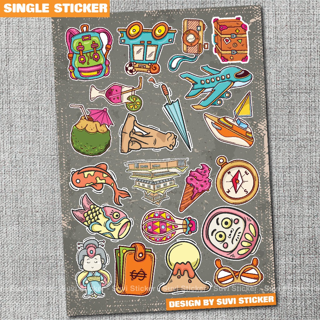 Single Sticker - Hình dán Du Lịch chống nước sticker dán laptop, điện thoại, đàn guitar, mũ bảo hiểm, vali. SG28