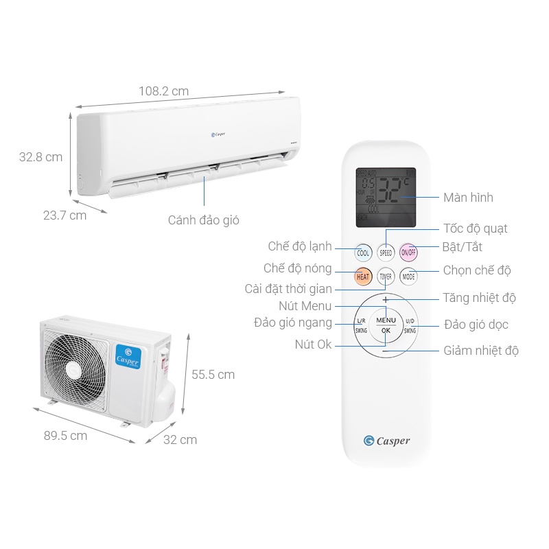 Máy lạnh Casper Inverter 2.5 HP GC-24IS32