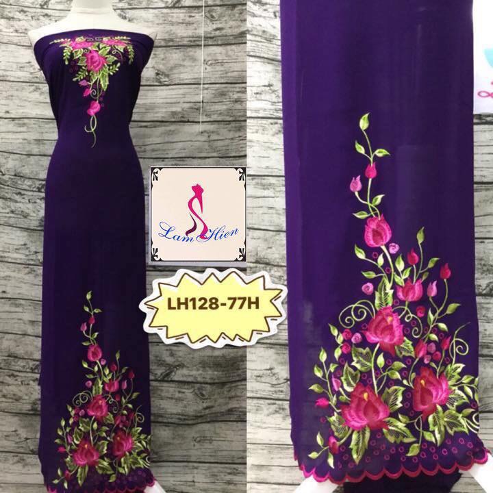 Vải áo dài thêu rude tà LH128