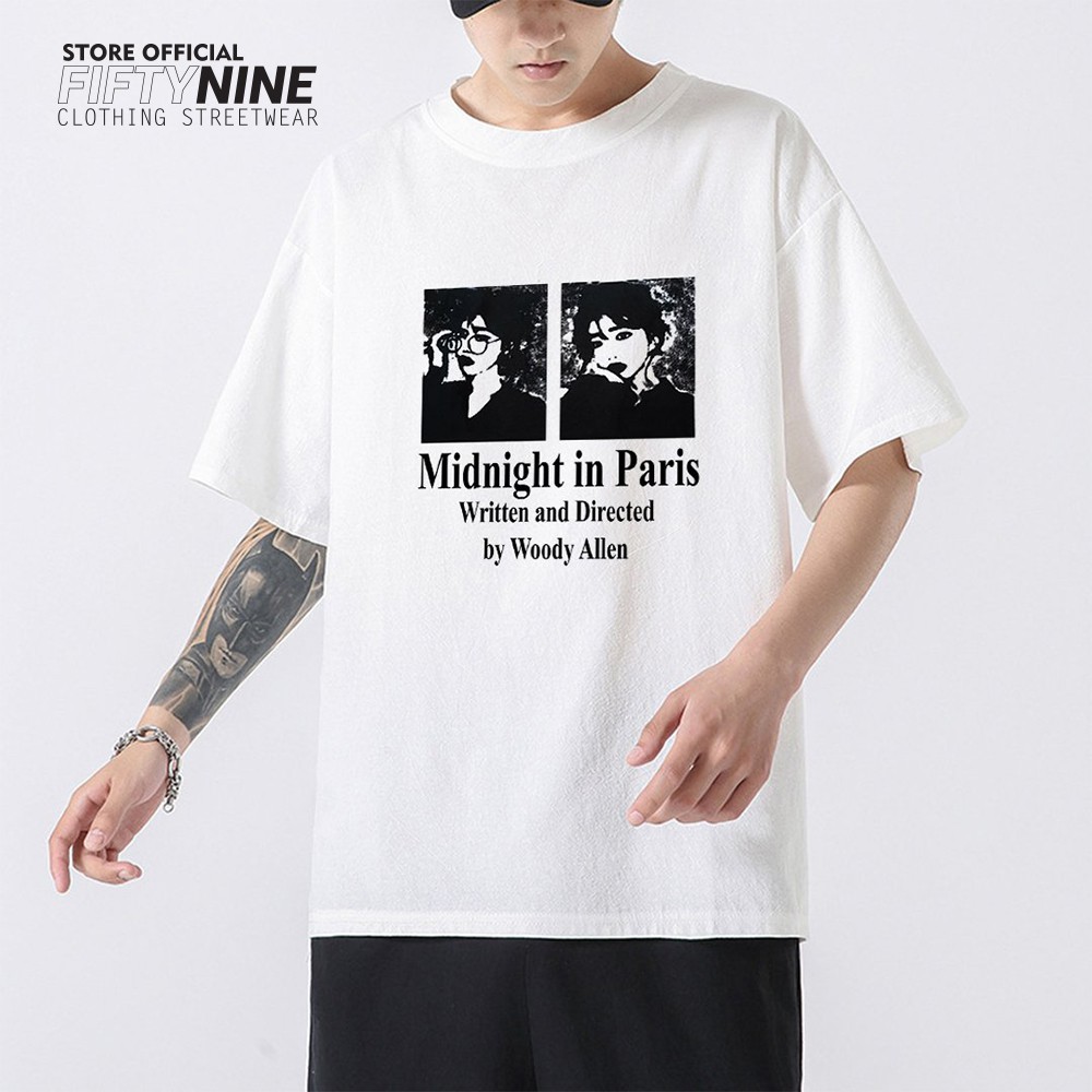 Áo Thun Tay Lỡ In MidNight in Paris Unisex Freesize Dưới 75kg ATIN36