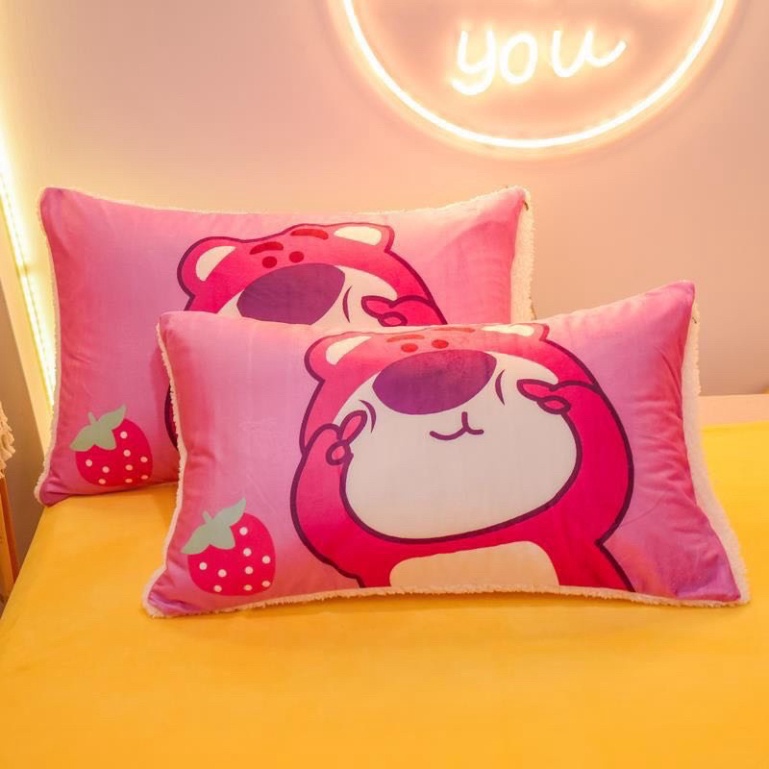 Gối Đầu, Gối Nằm Lông Cừu Cho Bé, Chất Liệu Mặt Trên Là Tuyết Siêu Mềm Mịn Kèm Lõi, kích Thước 30x50cm Giá rẻ