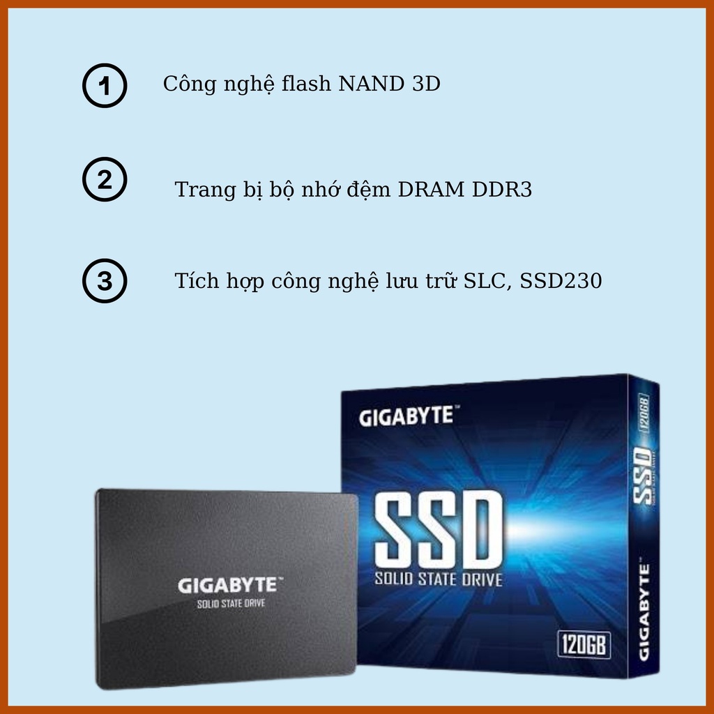 Ổ cứng SSD Gigabyte 120GB SATA 2,5 inch  Chính hãng BH 36 tháng